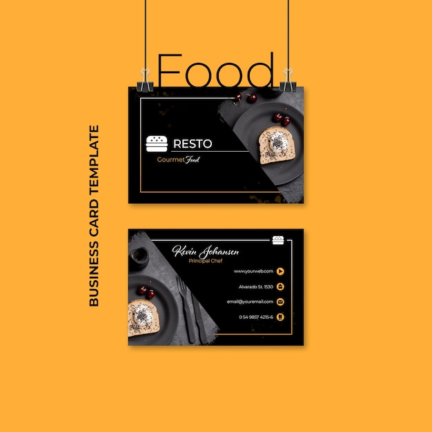 Delicious Food Business Card Template – Download Free Stock Photo