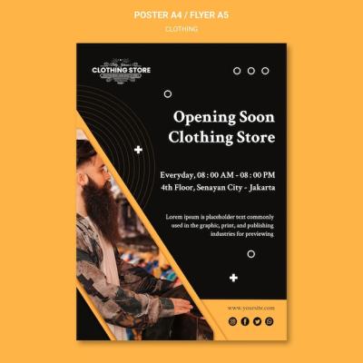 Clothing Store Opening Poster Template – Free Download