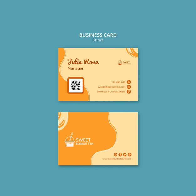 Delicious Bubble Tea Business Card Template – Free Download