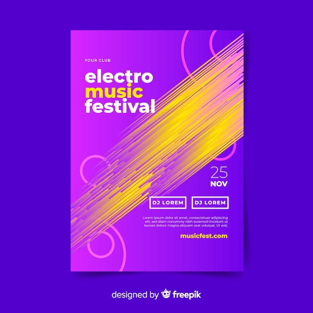 Abstract Electronic Music Poster Template – Free Download