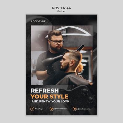 Barber Shop Poster Template – Free Download, Download Free Stock Photo