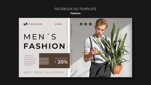 Stylish Men Fashion Template Design for Free Download