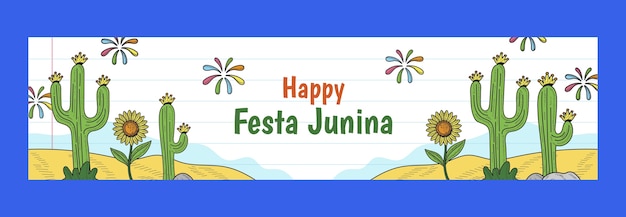 Hand Drawn Festas Juninas Twitch Banner – Free Download