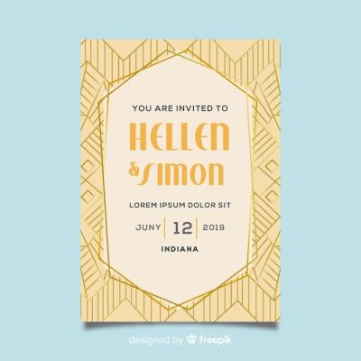 Art Deco Design Wedding Template – Free to Download