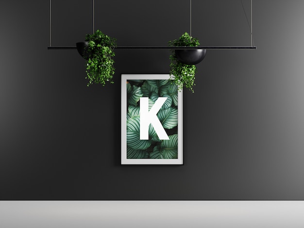 Dark Single Poster Frame Mockup – Free Download