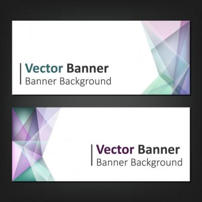 Multicolor Polygonal Shapes Banners Set – Free Download