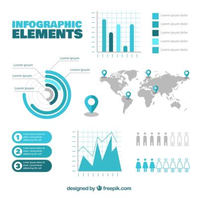 Blue Infographic Elements Collection – Free Download