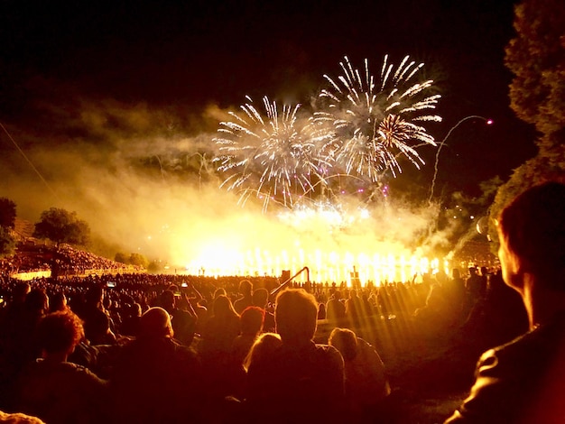 Crowd Enjoying Concert Under Spectacular Firework Display – Free Stock Photo for Download