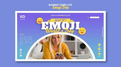 Emoji Day Horizontal Banner Template – Free Download