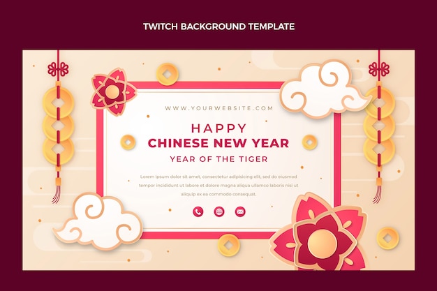 Chinese New Year Twitch Background in Paper Style – Free Stock Photo for Download