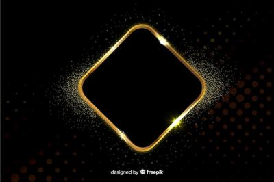 Golden Sparkling Frame on Black Background – Free Stock Photo for Download