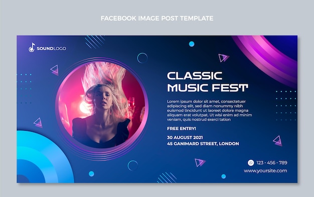 Gradient Colorful Music Festival Facebook Post – Free Download