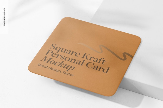 Square Kraft Personal Card Mockup – Free Download