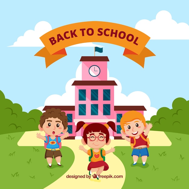 Back to School Background Featuring Kids – Free Download