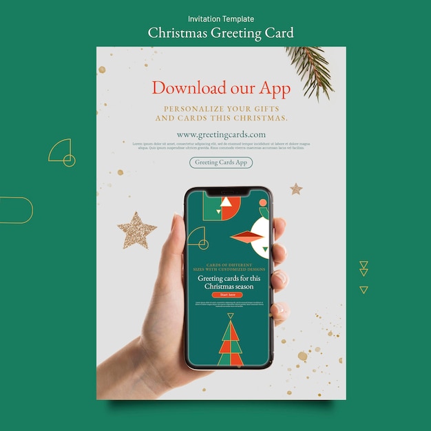 Flat Design Christmas Greetings Template – Free Download