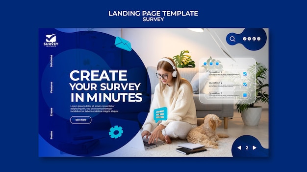 Creative Blue Survey Web Template – Free Download