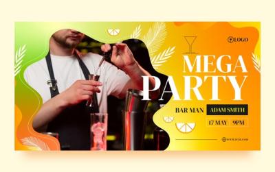 Gradient Barman Social Media Post Template Featuring Vegetation and Citrus – Free Download