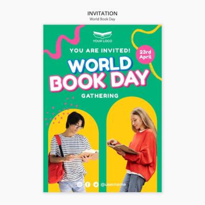 World Book Day Celebration Invitation Template – Download Free Stock Photo