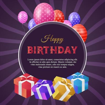 Happy Birthday Card Vector Template – Free Download