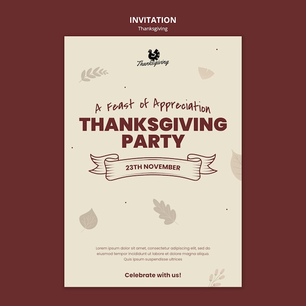 Thanksgiving Celebration Invitation Template – Free Download