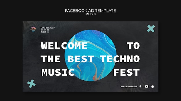 Techno Music Festival Facebook Template – Free Download