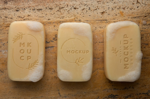 Natural Homemade Soap Bar Mock-Up with Embossed Effect – Free Download