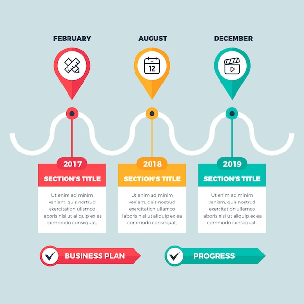 Infographic Flat Design Timeline – Free Download