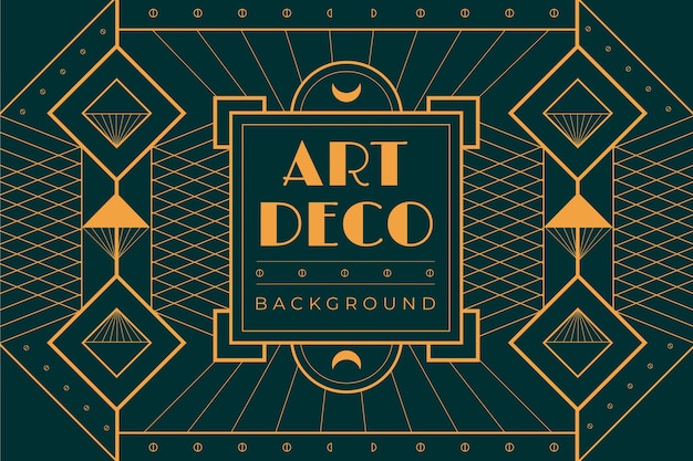 Art Deco Geometric Background in Flat Design – Free Download