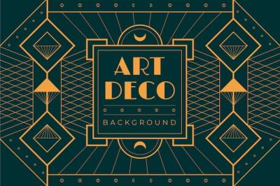 Art Deco Geometric Background in Flat Design – Free Download