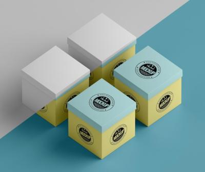 High Angle Packaging Box Mock-Up – Free to Download