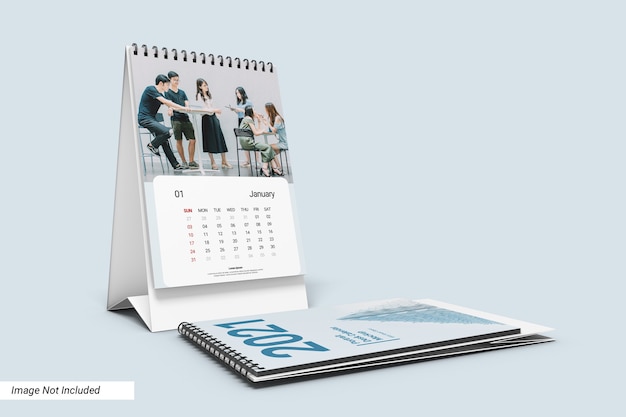 Portrait Desk Calendar Mockup – Free to Download