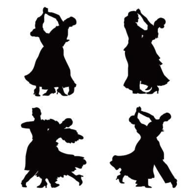 Hand Drawn Ballroom Dancing Silhouette – Free to Download