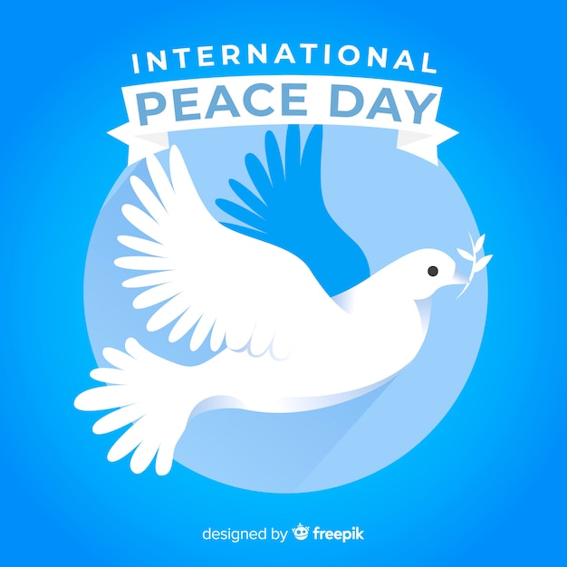 Peace Day Flat Design with Dove – Free Download