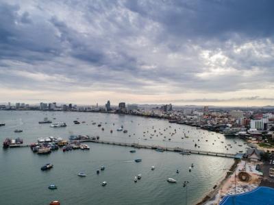 Aerial View of Pattaya Beach in Thailand – Free Download