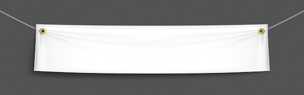 White Realistic Blank Fabric Canvas Banner Sign Vector for Advertising – Free Download