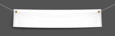 White Realistic Blank Fabric Canvas Banner Sign Vector for Advertising – Free Download