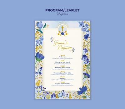 Baptism Program Template Design – Free Download