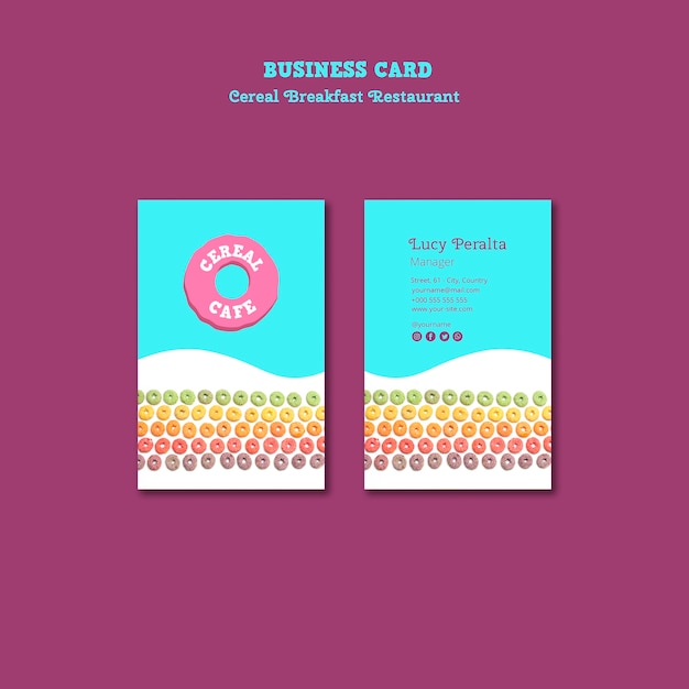 Cereal Breakfast Restaurant Business Card – Free Download