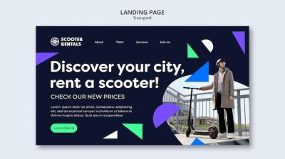 Geometric Shapes Landing Page Template – Download Free Stock Photo