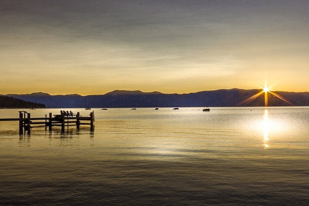 Stunning Lake Tahoe at Sunrise, California – Free Stock Photo for Download