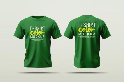 Tshirt Mockup: Front and Back View for Free Download