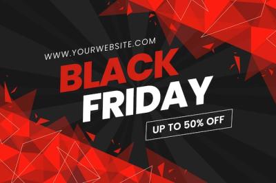 Flat Polygonal Black Friday Background – Free Download