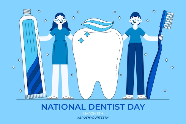 Hand Drawn National Dentist’s Day Illustration – Free Download