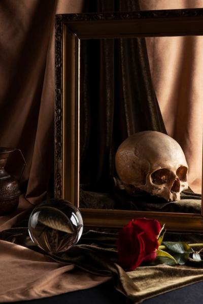 Skull and Flower Arrangement Still Life – Free Download