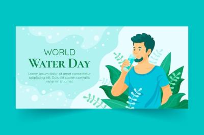 Flat Banner Template for World Water Day – Download Free Stock Photo