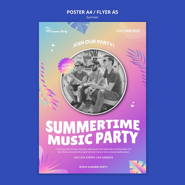 Beautiful Summer Template Poster – Free Download