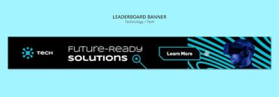 Technology Leaderboard Banner Template Design – Free Download