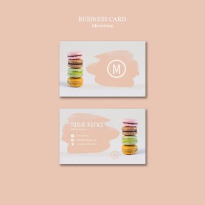 Macarons Business Card Template Concept – Download Free Stock Photo