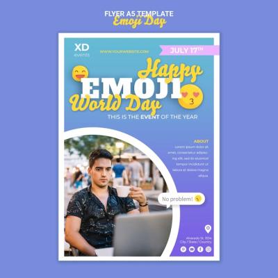 Emoji Day Flyer Template – Free Download