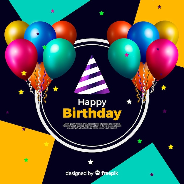 Happy Birthday Party Background Vector – Free Download